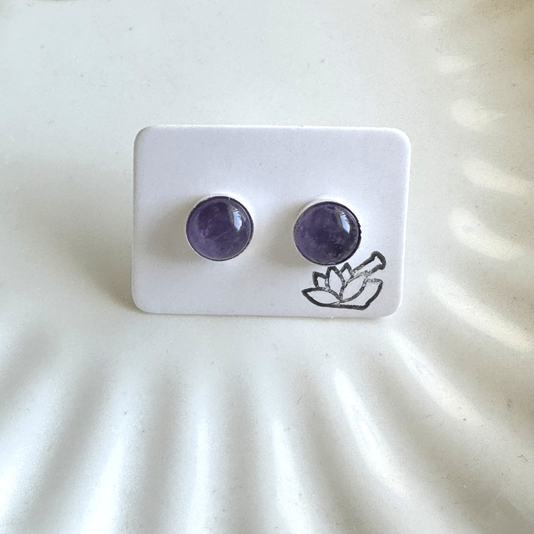 Amethyst Earrings | Cabochon