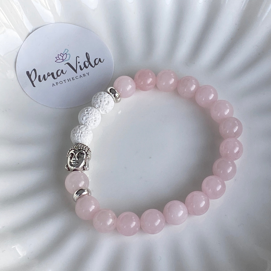 Rose Quartz Buddha Bracelet | 8MM